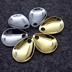 50pcs/lot Fishing Spinner Rings Blades Smooth Nickel Spoons Plaice Tackle Craft DIY bait fishing tool lure accessories