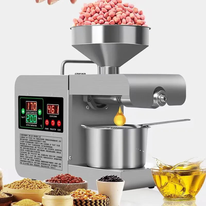 Intelligent Temperature Control Oil Press Hot and Cold Oil Press for Home Sunflower Seed and Peanut Extraction Machine110V/220V