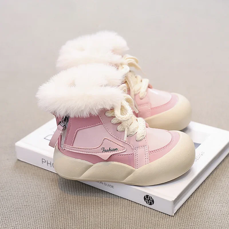 Women's Snow Boots Winter New Plush Thick Anti Slip Short Boots 2024 Children's Waterproof and Warm Cotton Boots