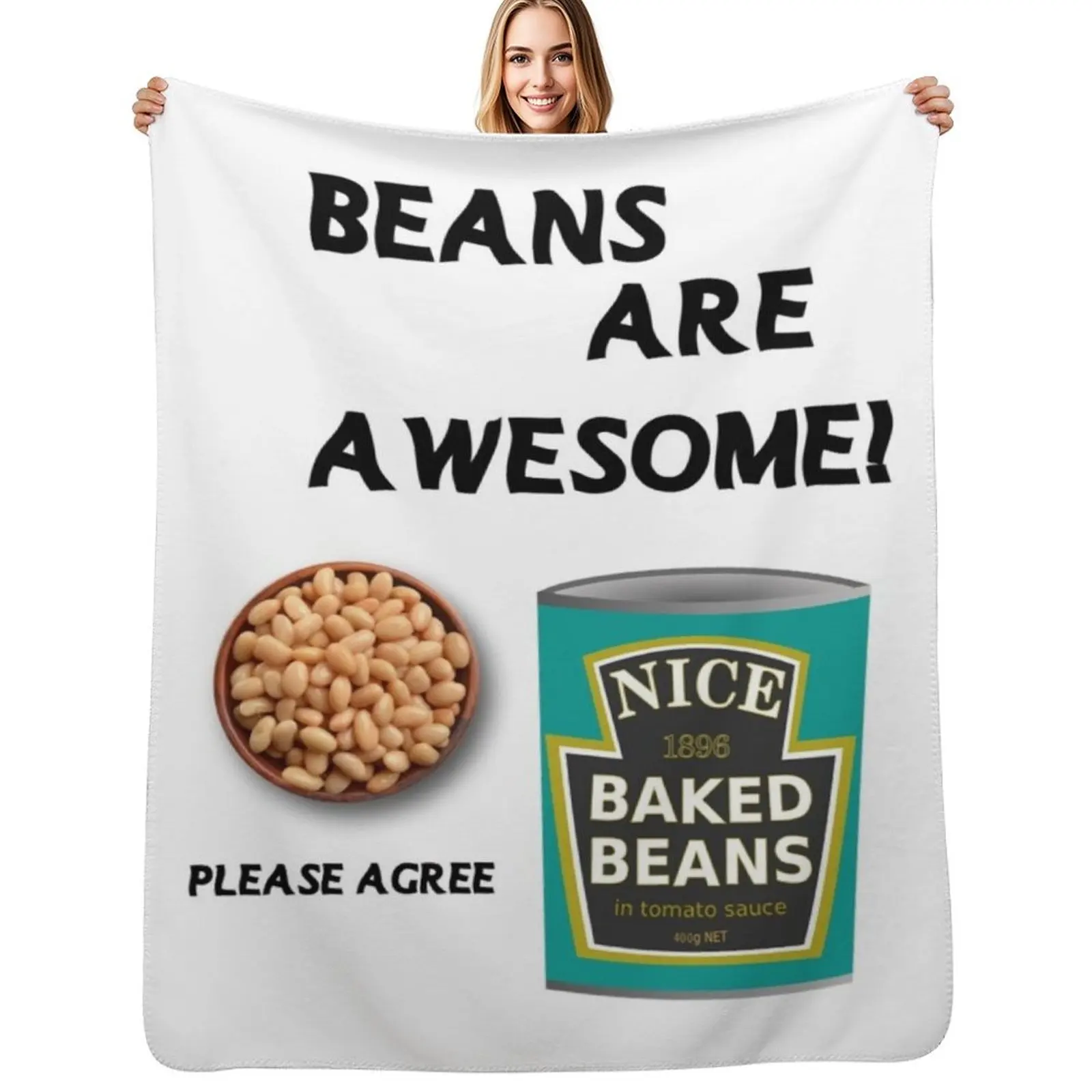 Bean club Throw Blanket Fluffy Cozy Throw Blanket for Home Decor