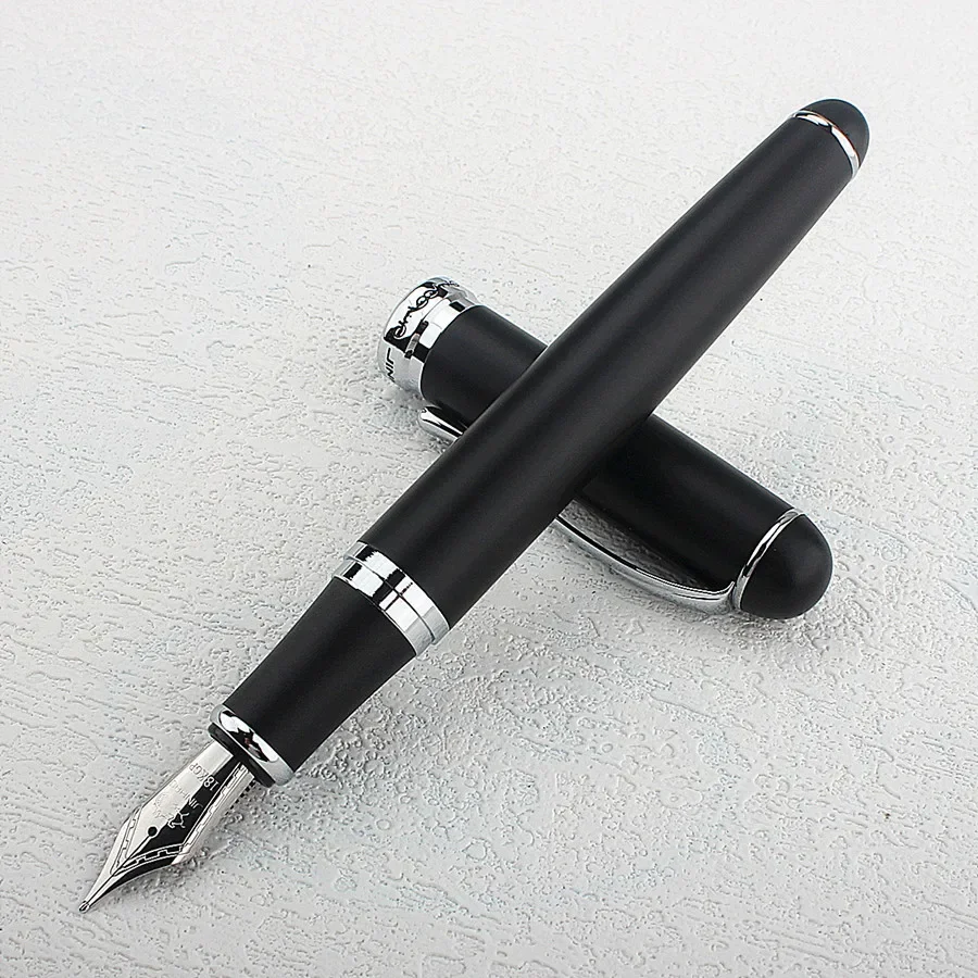 Luxury Quality Jinhao 750 Black with Silver F EF M Nib Fountain Pen Stationery Office Supplies