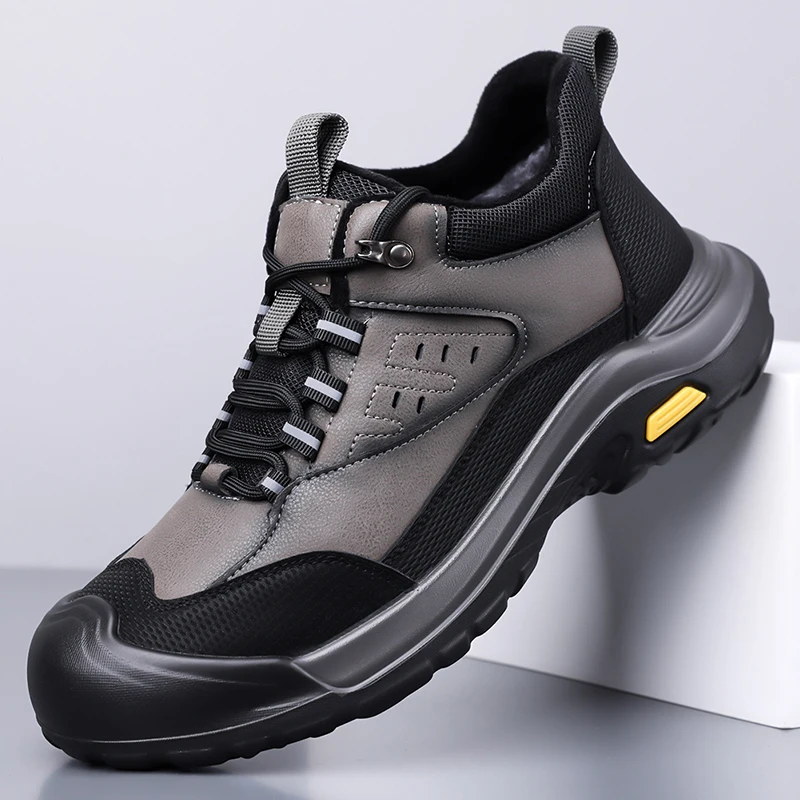 

Fashionable And High-Quality Men's Casual Shoes Made Of Cowhide Outdoor Durable Walking Shoes Comfortable Lace-Up Hiking Shoes