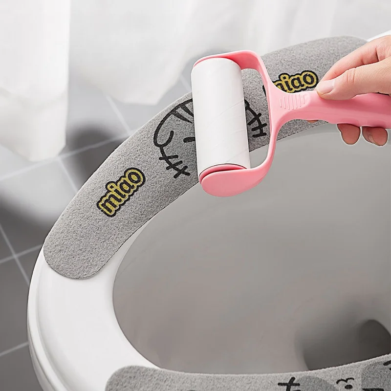 2 adet/takım Sıcak pazen tuvalet sticker Yeniden Kullanılabilir klozet kapağı yıkanabilir klozet kapağı Banyo paspas klozet kapağı evrensel