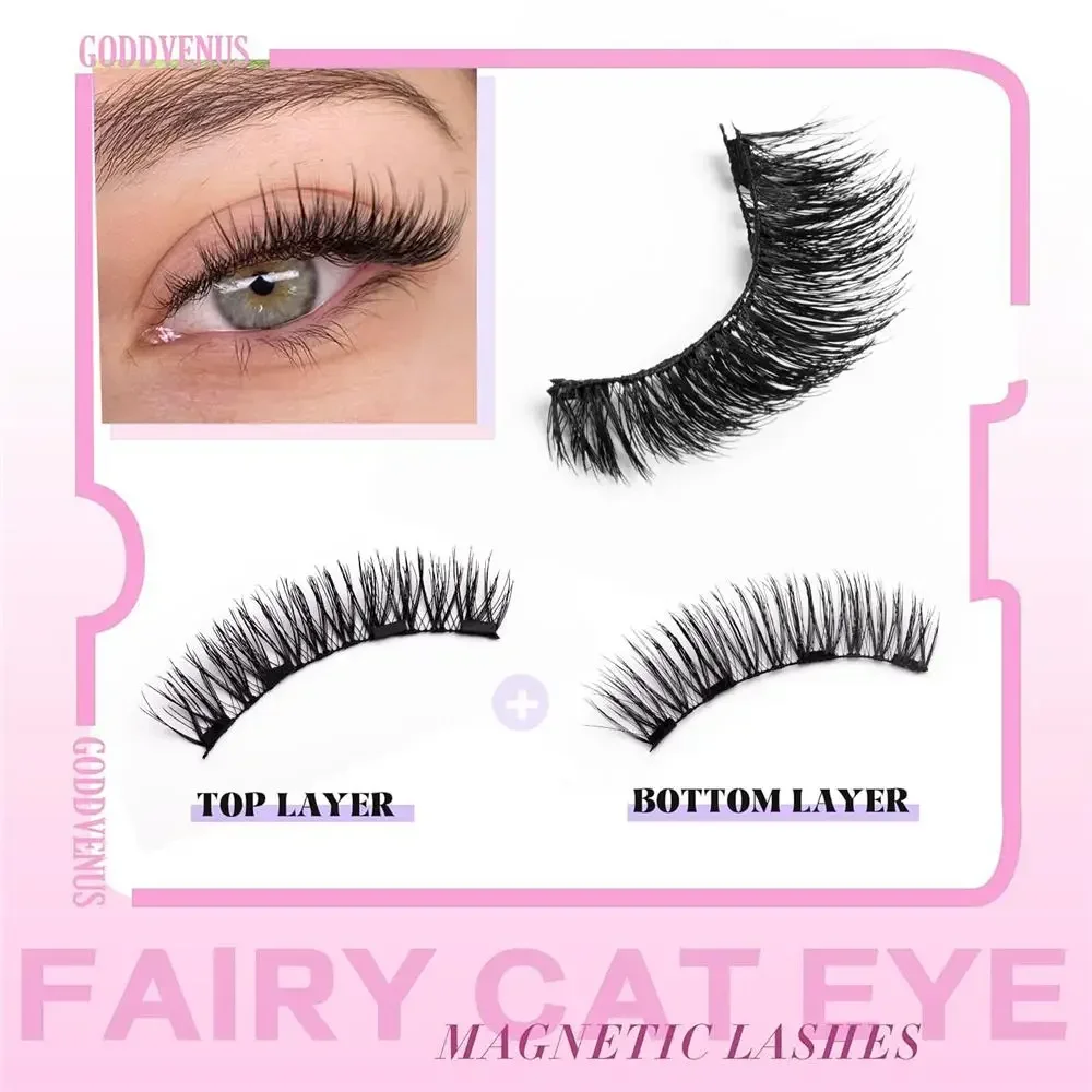 Suction Magnetic Eyelashes with Applicator No Glue Needed Natural Magnetic Lashes Kit Fixed Position No Removal