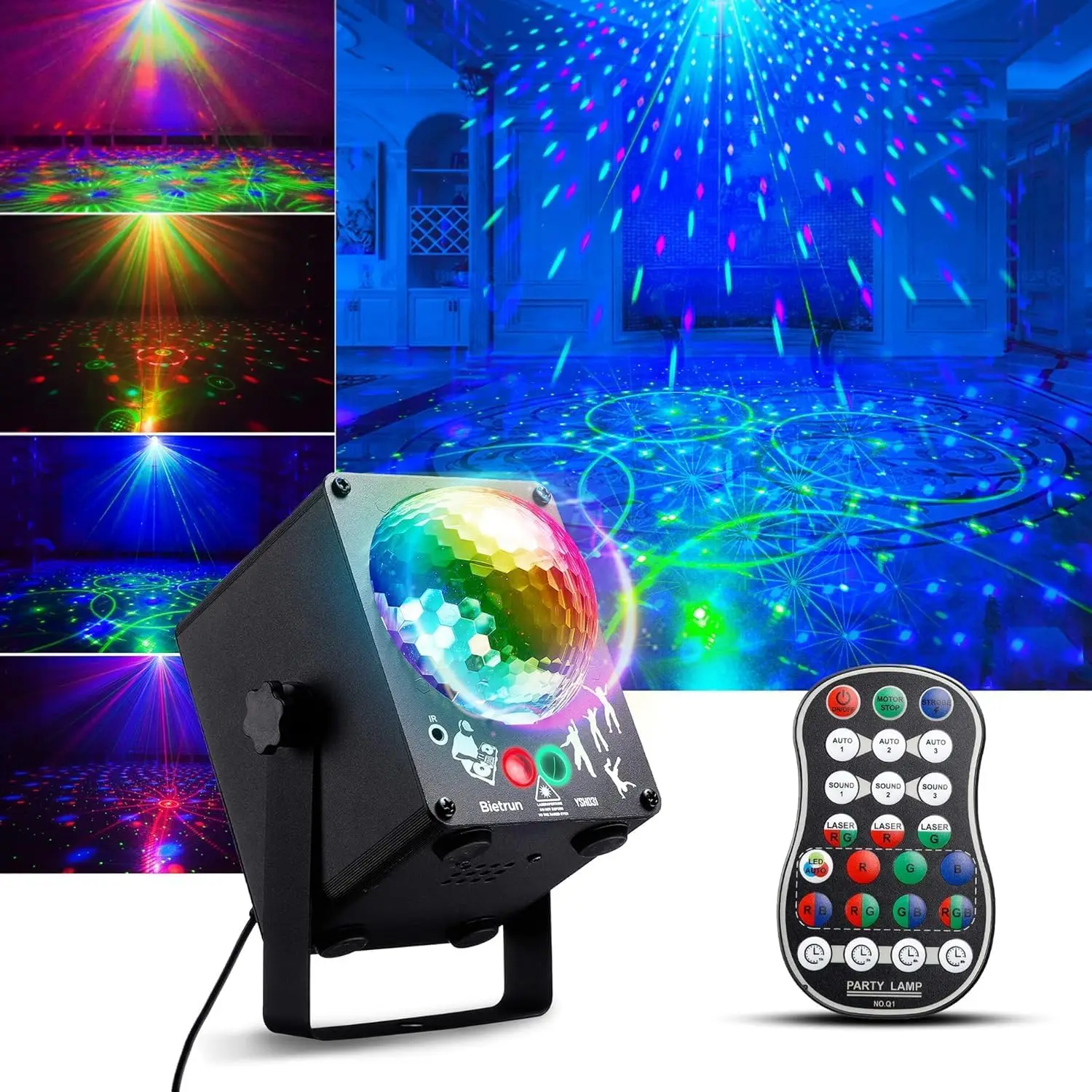 

Party Dj Disco Stage Light, Sound Activated Strobe Stage Lights, LED RGB Rave Flashing Lights with
