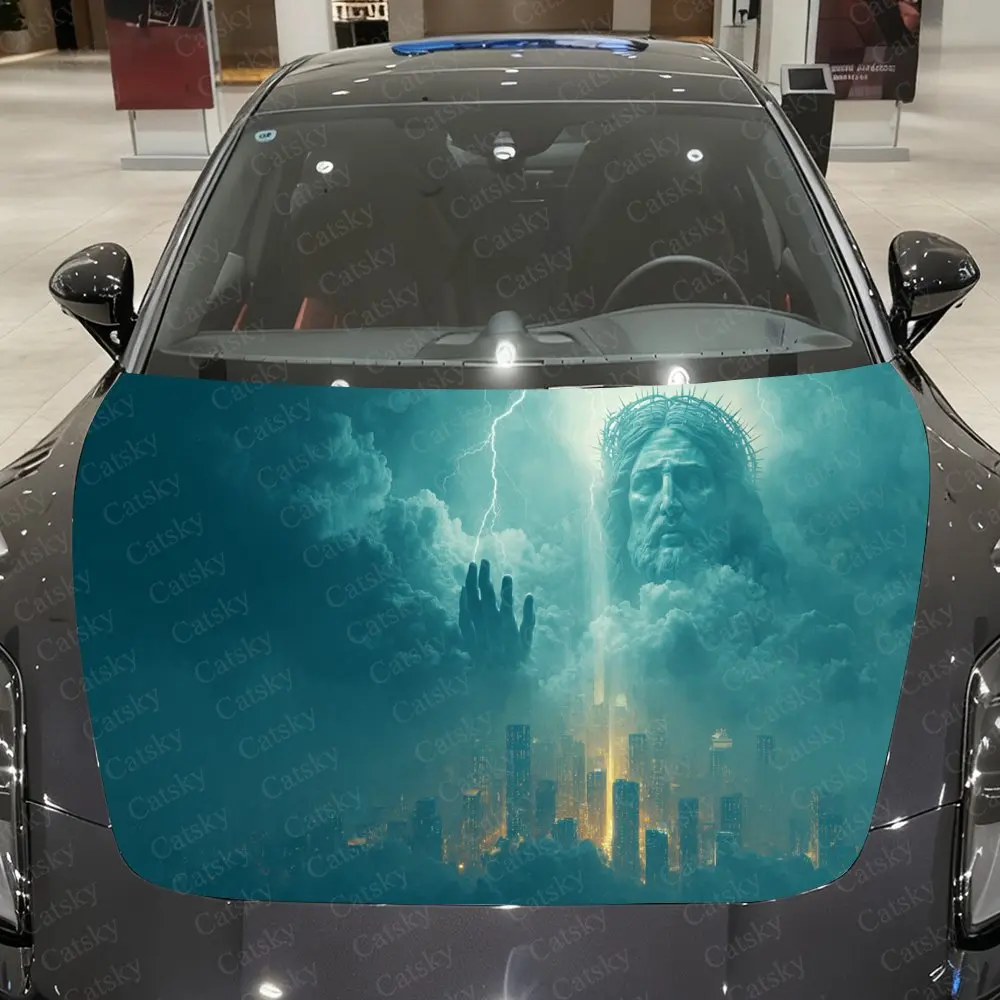 Film adhésif pour voiture Cloud Miracle & City Night View, autocollant imperméable en PVC pour capot de voiture, autocollants auto-adhésifs résistants aux rayures