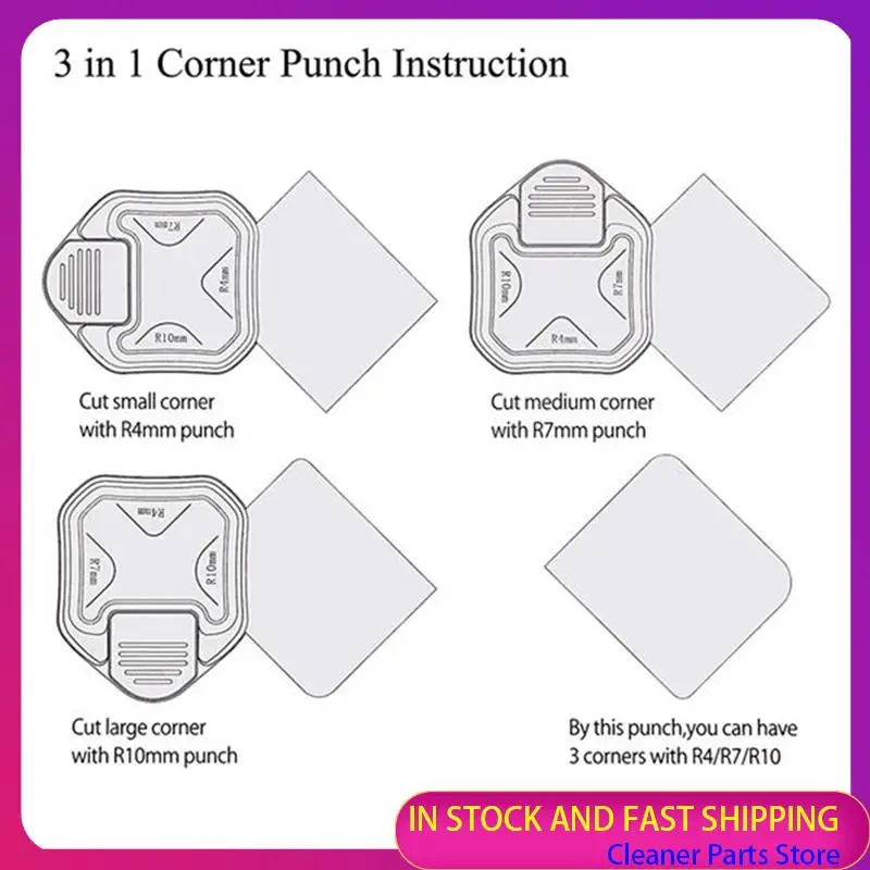 

HOT SALE-2PCS/SET Paper Cutter Punch 3 In 1 Corner Rounder Corner Punch Corner Cutter For DIY Photocards Business Card Making Du