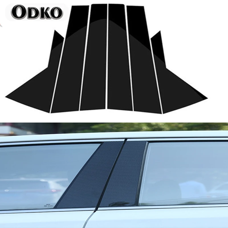 6Pcs Car Pillar Posts Window Door Moulding Trims Sticker For Hyundai IX35 2010 2011 2012 2013 2014 2015