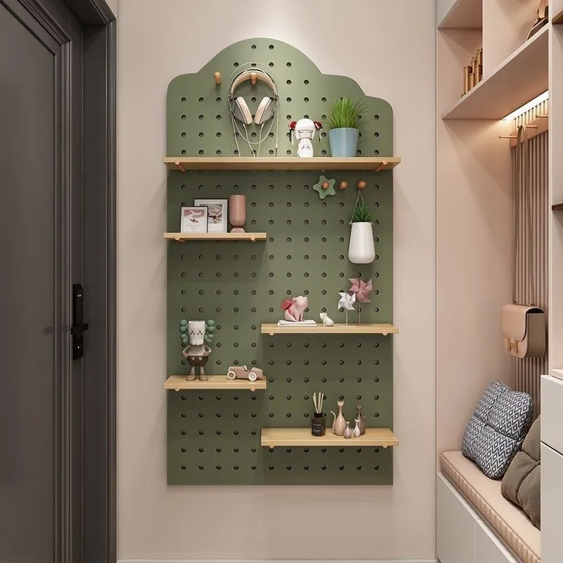 Wooden Cavities Board Wall Shelf Decorative Display Rack Storage Hanging Home Organizer Grid Organizer Board Wall Storage Board view 3