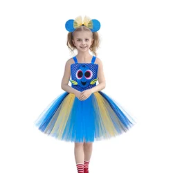 Girls Jungle Themed Cosplay Dress Animal Leopard Cosplay Tutu Dress Halloween Christmas Birthday Party Outfit 2pcs Set