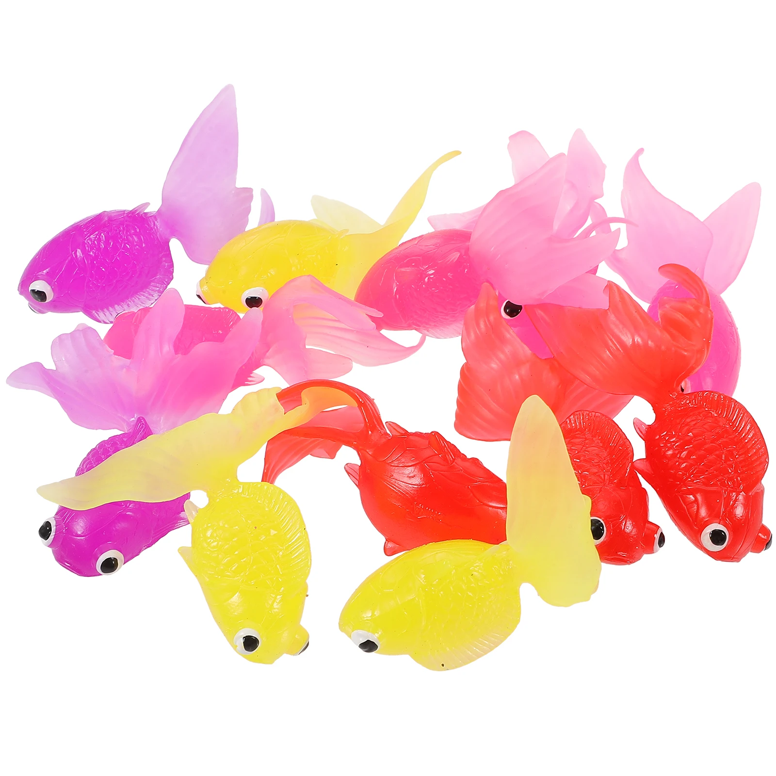 

12pcs Goldfish Tpr Goldfish Figure Figures Translucent TPR Toys Kids Gifts Animal Decorations