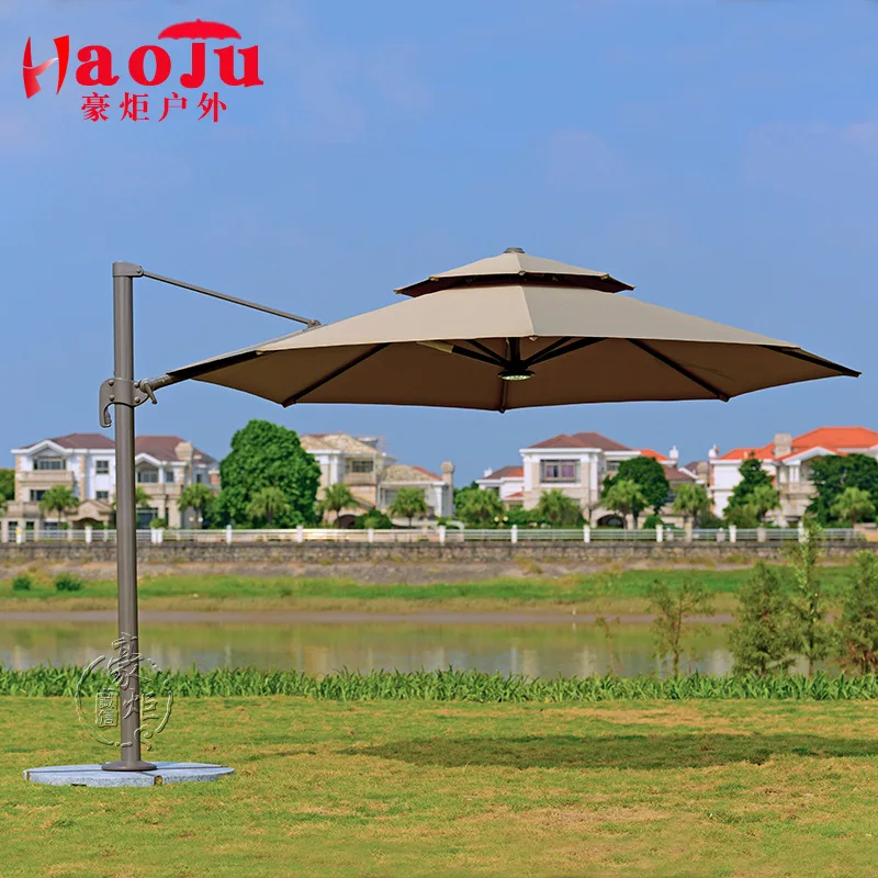 Haoju Outdoor High-end, Strong Wind Resistance, Thick Column 3.5 Meters Large Roman Umbrella, Scenic Hotel Project Parasol