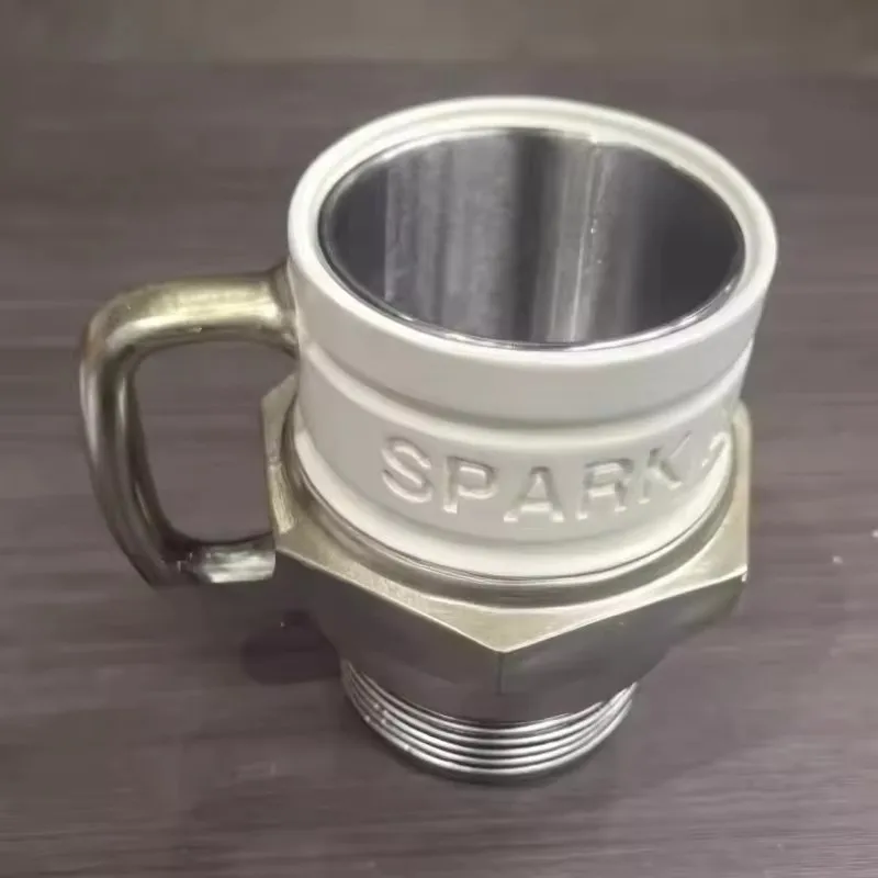 Ceramic Coffee Cup Designed Like a Spark Plug, Ideal Gift for Auto Enthusiasts, Perfect for Home, Office, or Workshop Use