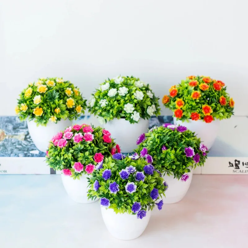 Artificial Fake Flower Potted Plant Bonsai Christmas Wedding Party Decoration Artificial Plant Bonsai Home Hotel Garden Decor