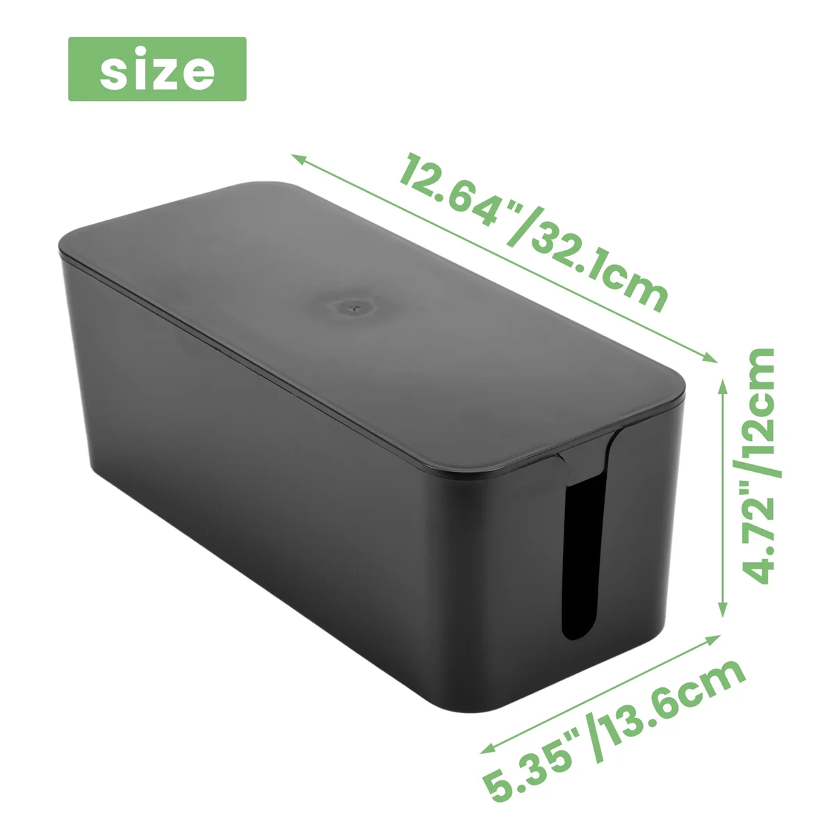 A55TCable Management Box, Wire Storage Box, Used to Hide the Power Strip, Suitable for Home/Office (Black)