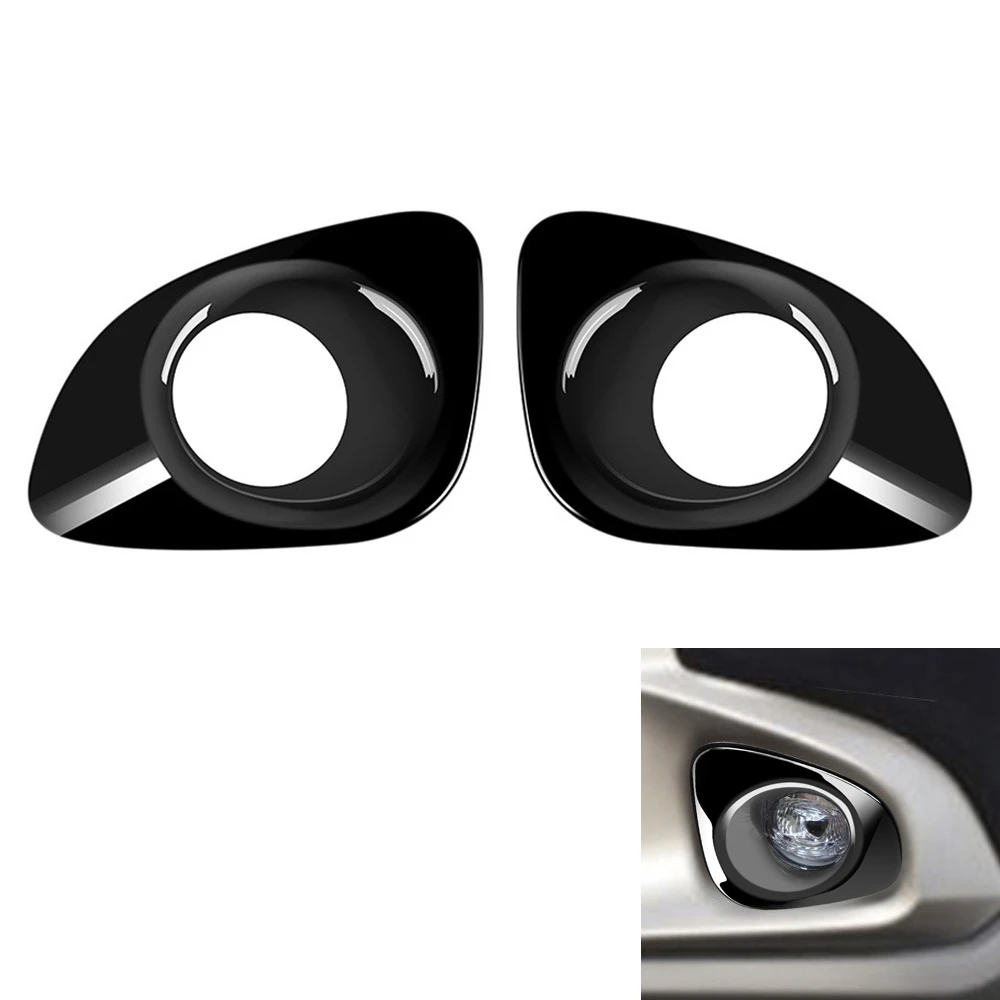 For Toyota Corolla Cross 2021 2022 Glossy Black Front Fog Light Lamp Cover Trim Foglight Bezel Decoration Frame image 3