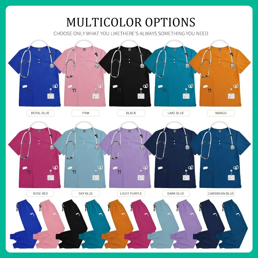 Unisex-Arbeitskleidung für die Tierpflege, bequem, hautfreundlich, Krankenhaus-Arzt-Arbeitskleidung, OP-Sets mit V-Ausschnitt, Zahnarzt-Pflegeuniform