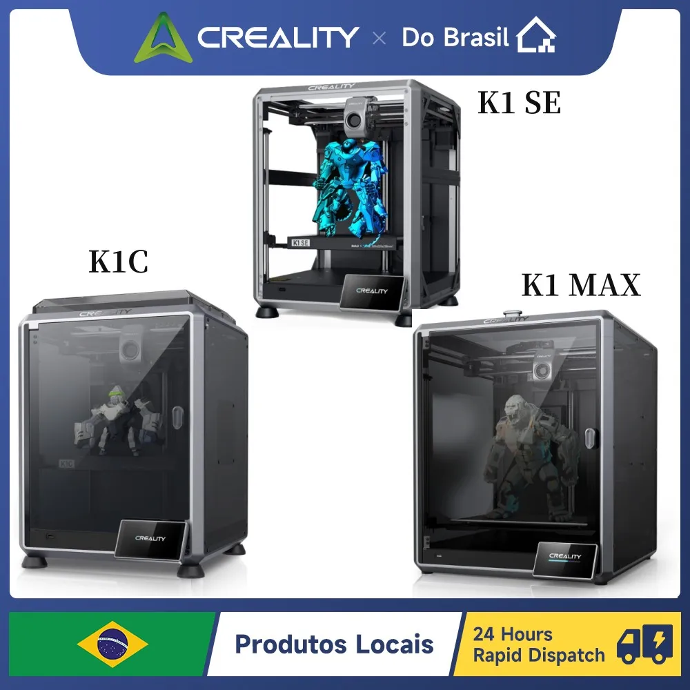 طابعة Creality K1 MAX、K1C、K1 SE ثلاثية الأبعاد 600 مم/ثانية طباعة عالية السرعة مع شاشة لمس ملونة 32 مم 3/ثانية Max Flow Hotend 4.3 بوصة