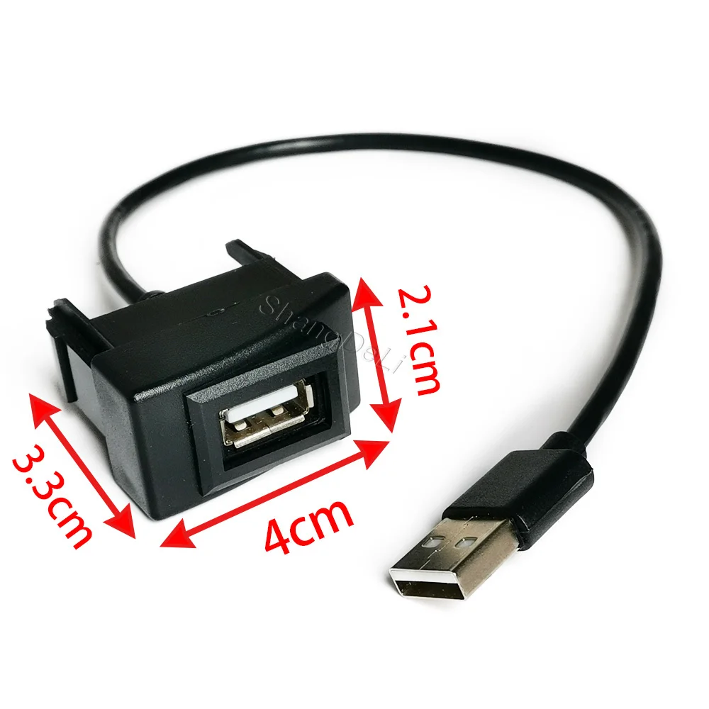 1PC Fit for Isuzu D-MAX/MU-7 Car Wire Line Extension Lead USB Interface Adapter Cable Charge Data Transfer Socket