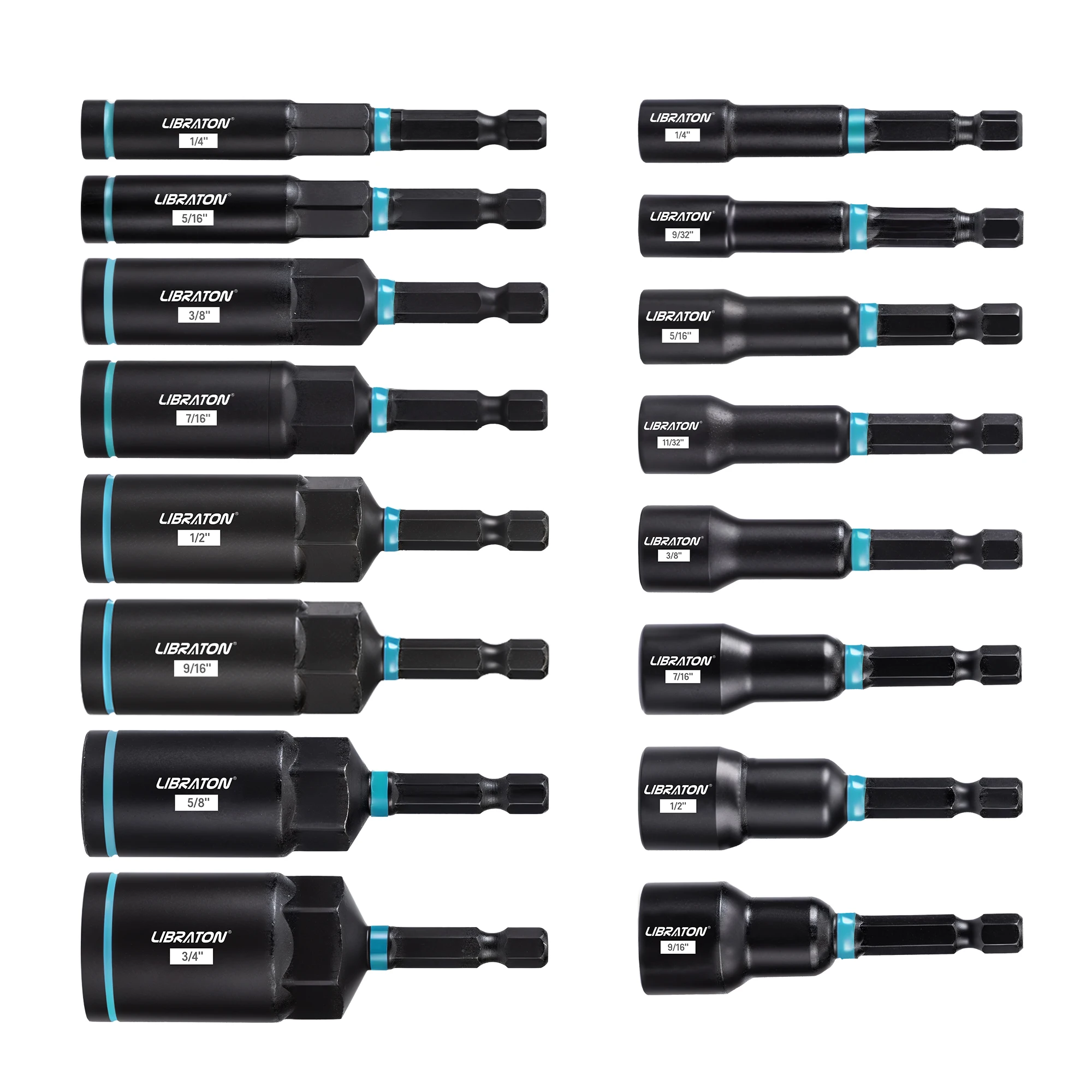 

16PCS Magnetic Nut Driver Set, 1/4"-9/16" Nut Drivers, 1/4"-4/3" Deep Nut Drivers, SAE Nut Driver with Toolbox for Impact Drills