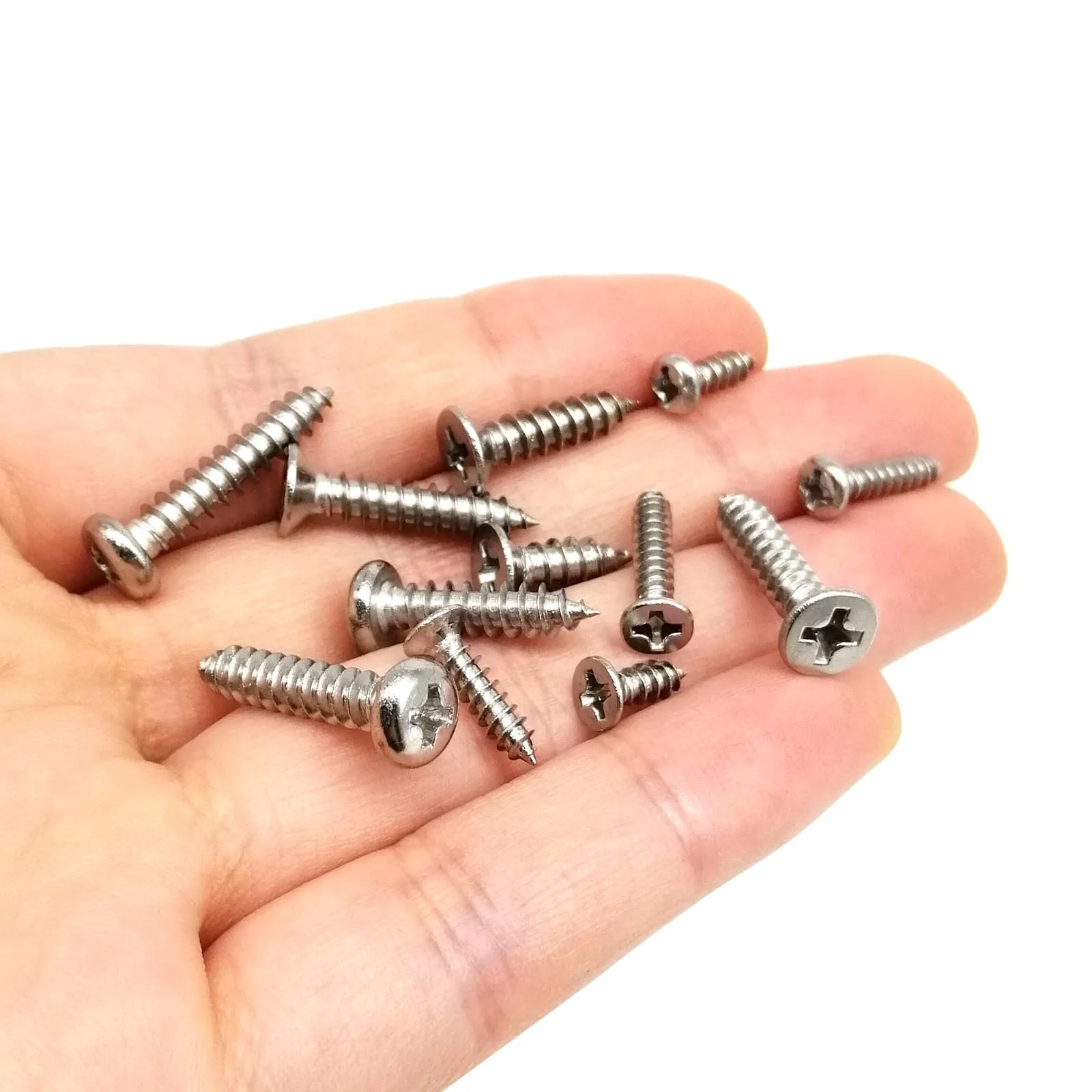 1 Box Mini Micro Small Cross Phillips Head Self-tapping Wood Screw Mix M1.2 M1.4 M1.7 M2 M3 M4 Set Kit 304 A2-70 Stainless Steel