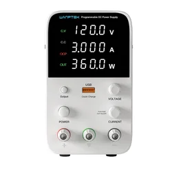 Fuente de alimentación CC conmutada de laboratorio regulada 115v/230v WPS1203B 0-120V 0-3A 360W fuente de alimentación ajustable para reparación de teléfonos