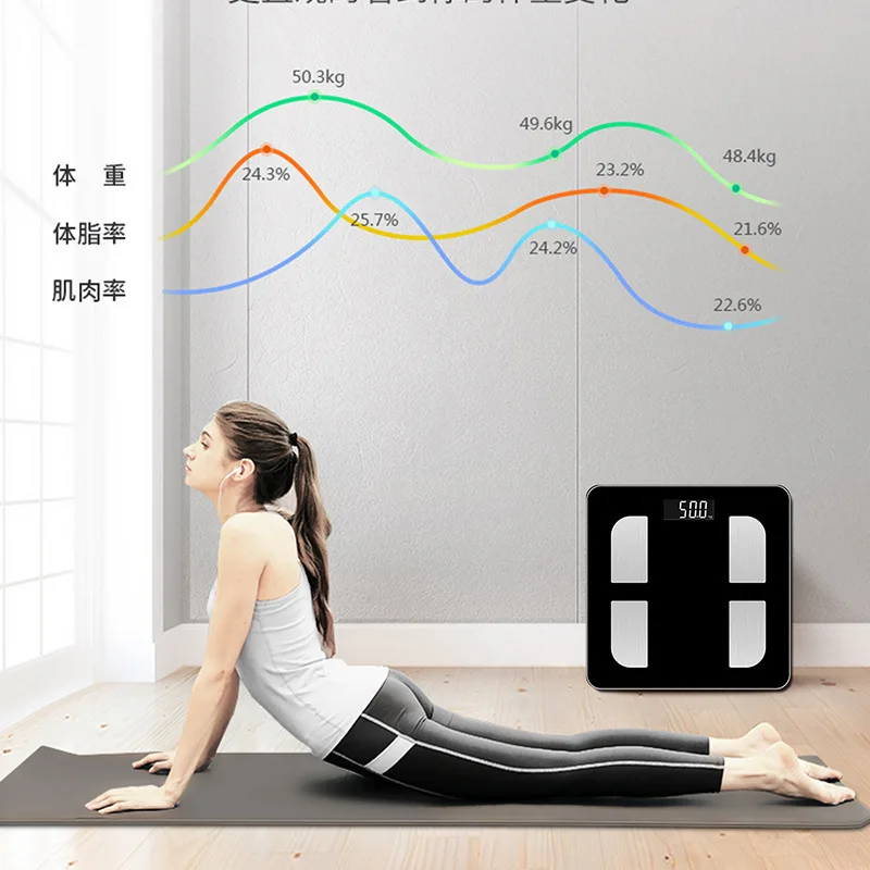 Einfach Home Reise Tragbare Digitale waagen Gehärtetem Glas BMI Körper Fett Analysator Smart Badezimmer Körper Gewicht Gesundheit Fett Skala