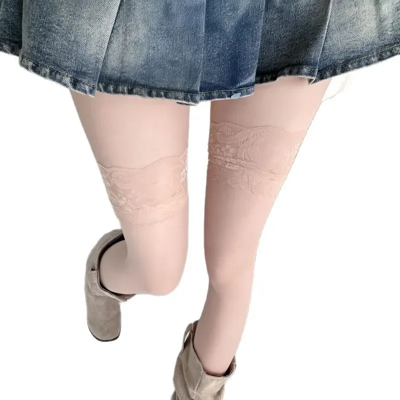 レディースソックス 無地 ガールズ ロリータ サイハイソックス レース セクシー ロングソックス レディース ニーハイソックス 黒 白 スイート ストッキング