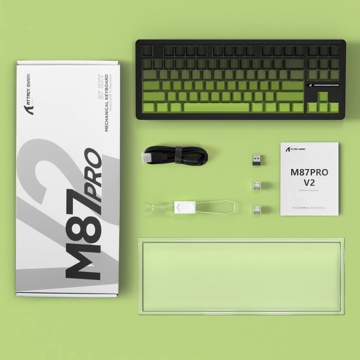 Tastiera meccanica da gioco wireless Attack Shark M87 Pro - Tri-Mode (BT/2.4G/USB-C) RGB retroilluminato sostituibile a caldo TKL 5000mAh