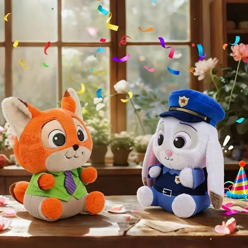 

Мягкая плюшевая игрушка Zootopia 2: Джуди Хоппс и Ник Вайлд, милые мультяшные персонажи, подарок для детей и девочек на день рождения, Рождество