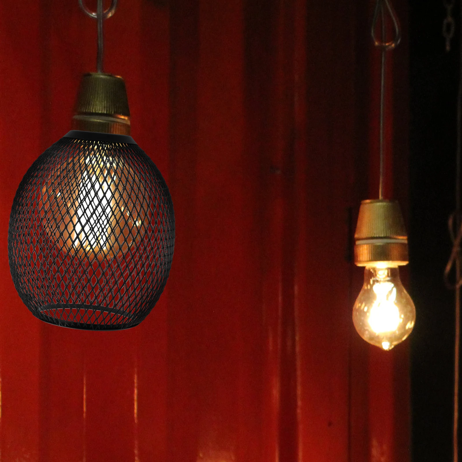 

Drum Lampshade Light Bulb Covers Metal Pendant Light Shade Shades Home Lampshade Home Retro Solar Lighting Decor