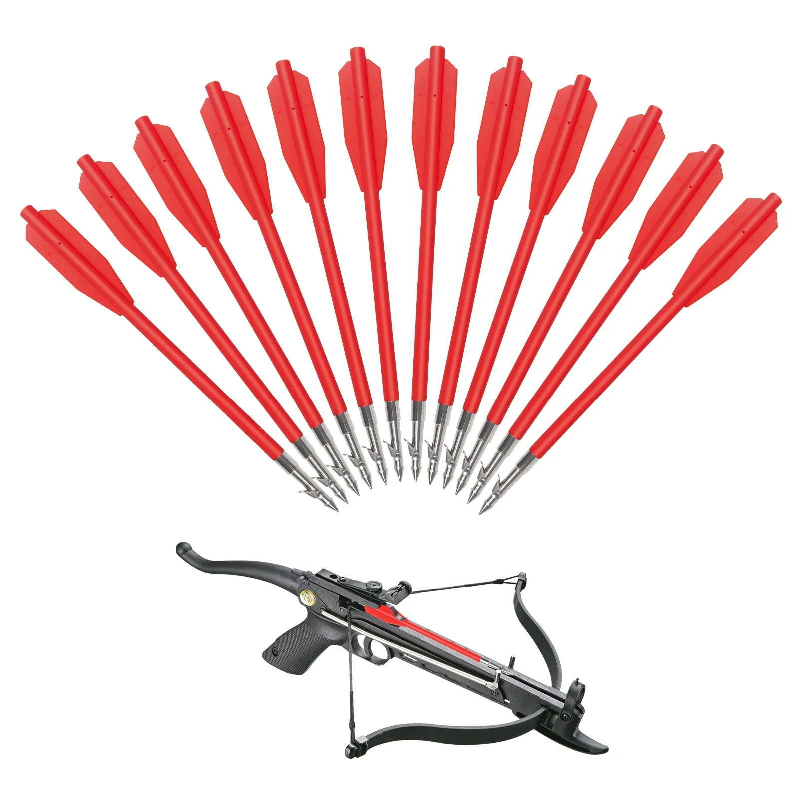 6/12pcs/lot 6.8 inch Plastic Shaft Fishing Arrows, Suitable For 50LBS-80 LBS Outdoors Archery Hunting Arrows