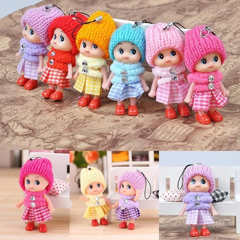 5Pcs Cute Mini Baby Dolls Soft Toy Cartoon Girl Dollhouse Figures Kids Toys Random Color Gift Party Decoration