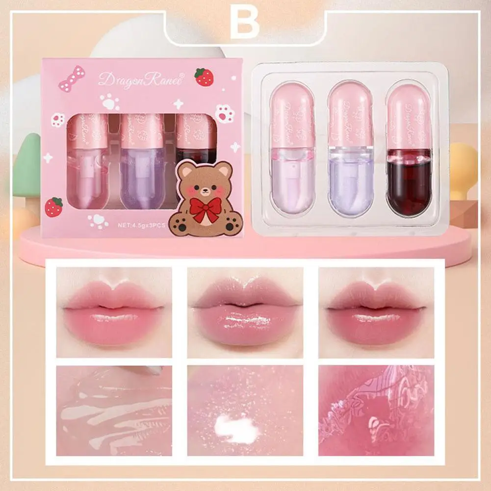 Moisturizing Color Changing Lip Oil Gloss Peach Lip Tint Lip Plumper Lip Care Serum Primer Hydrating Makeup Cosmetics