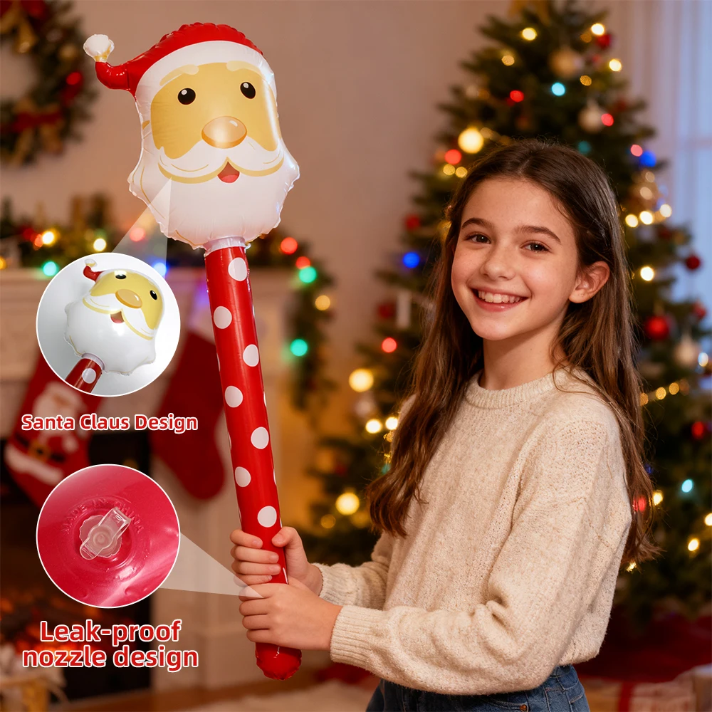 3 قطعة عيد الميلاد نفخ العصي البلاستيكية اللعب في الهواء الطلق زينة عيد الميلاد للعام الجديد عيد الميلاد اللعب عطلة