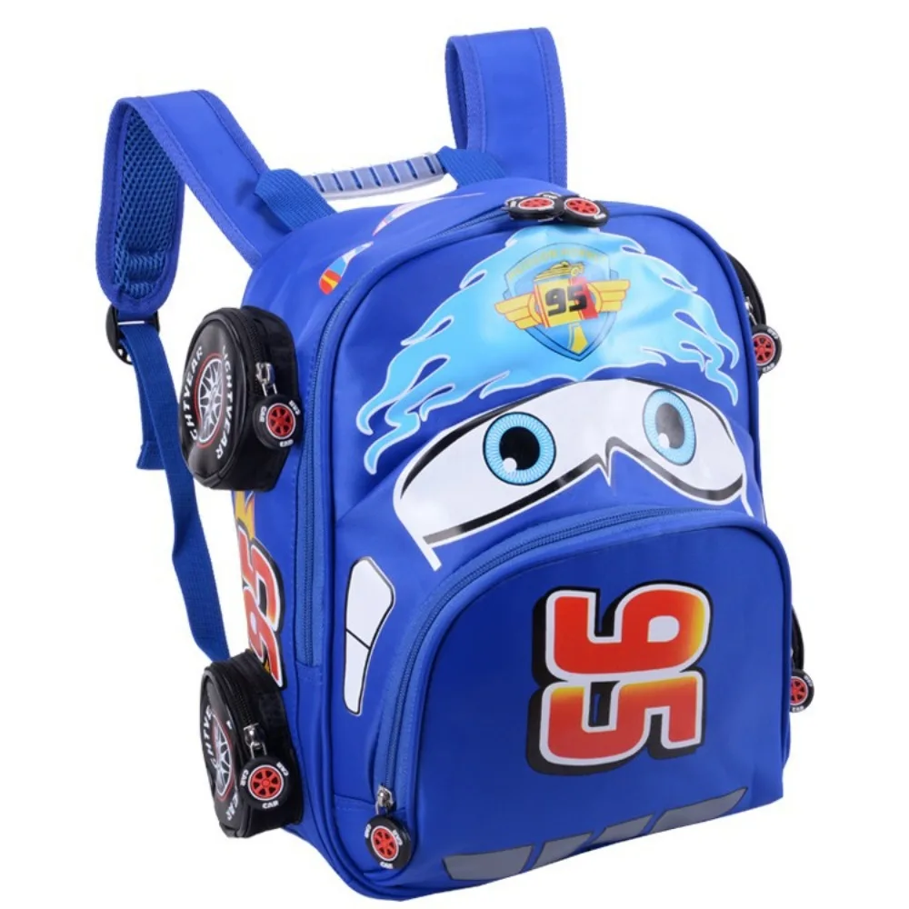 New Cartoon Cars Kids Backpack Fashionable Large Capacity Breathable Waterproof 3D Student School Bag Boys Girls Birthday Gifts