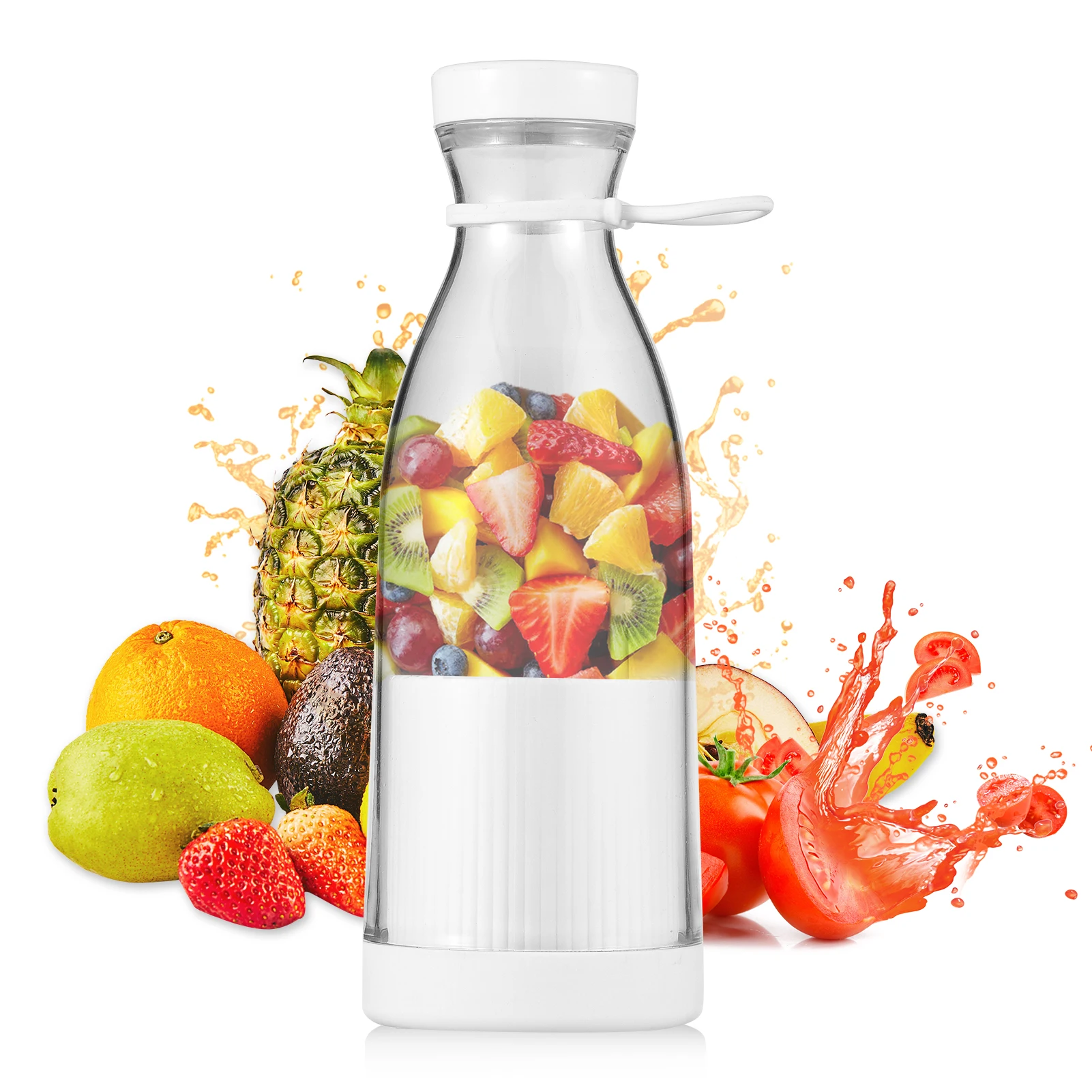 380ml Portable Mini Electric Blender Juicer Cup Rechargeable for Smoothie Milkshake Juice Food for Travel Sports Kitchen Office