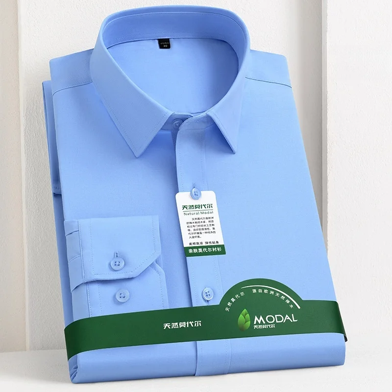 

Quality Anti-Wrinkle Men Shirt Long Sleeves Dress Shirts For Men Slim Fit Camisa Social Business Blouse White Shirt S-5XL