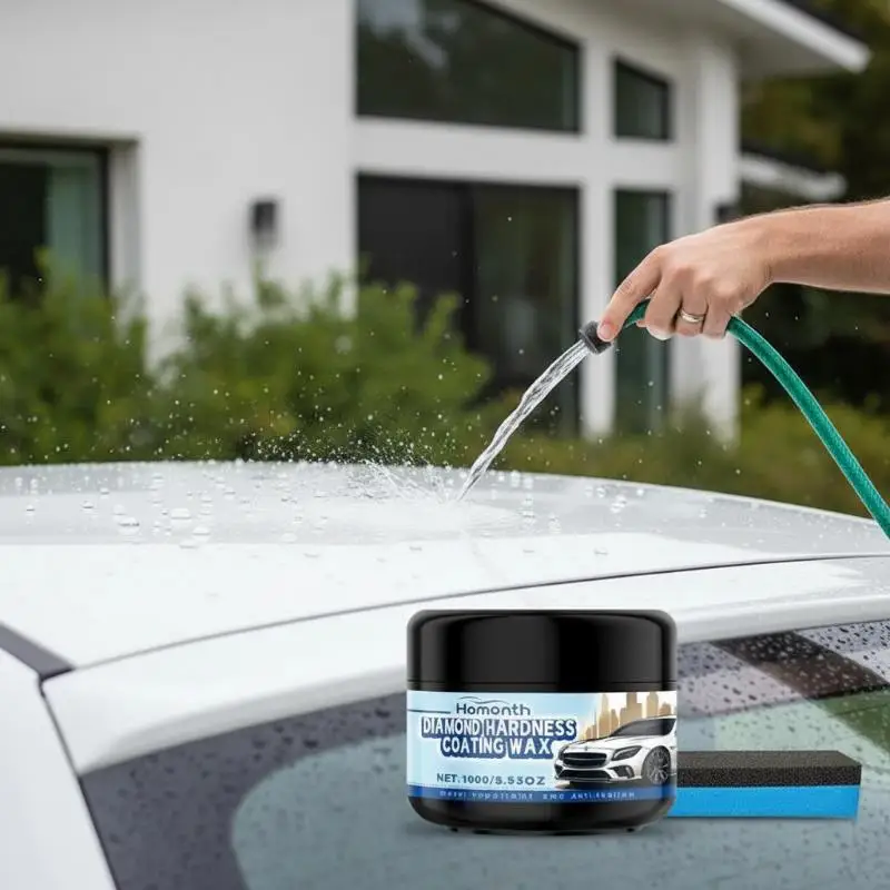 Car Wax Paste 100g High Gloss Detailing Sponge Included for Car Truck Motorcycle RV Easy Polish Finish