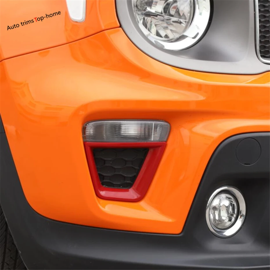 

Yimaautotrims Front Turn Signal Indicator Lights Cover Trim Fit For Jeep Renegade 2019 2020 Carbon Fiber ABS Exterior Mouldings