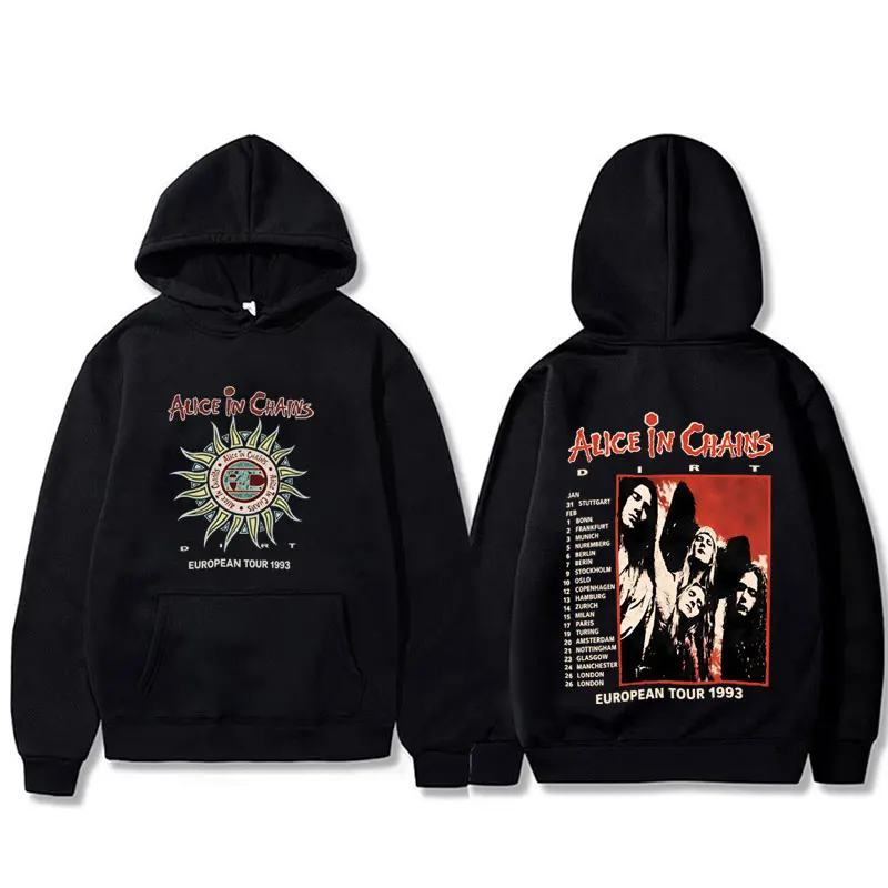 

Rock Band Alice in Chains Dirt Tour 1993 Hoodie Men Women 90s Gothic Punk Pop Music Streetwear Men's Fashion Oversized Hoodies