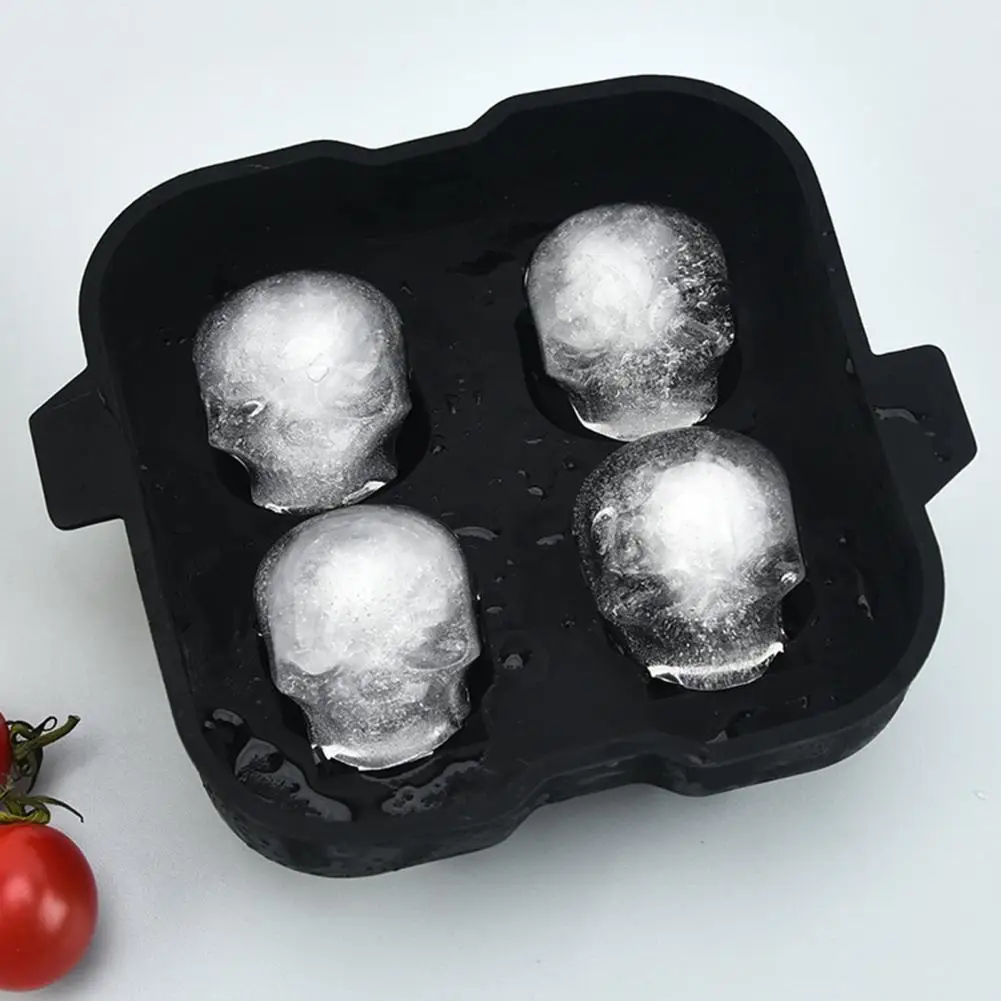 

Ice Cube Mould Lightweight Skull Shape Reusable Silicone Ice Ball Mould Tray Kitchen Supplies