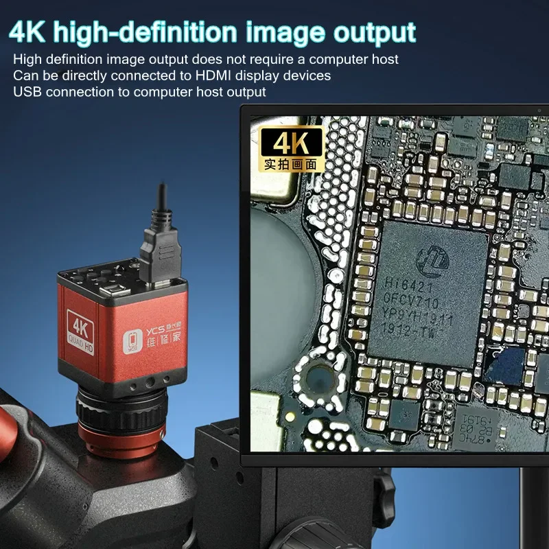 

YCS 4K Y108 HDMI USB промышленная камера для тринокулярного микроскопа мобильных телефонов PCB IC набор инструментов для пайки и ремонта