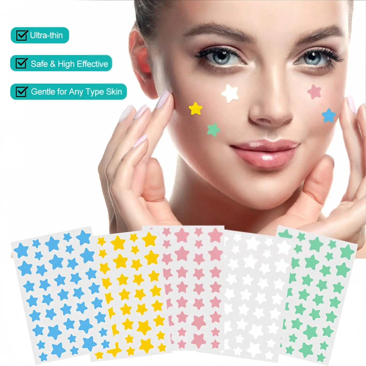 

40 Counts Stars Shape Acne Patches Invisible Pimple Concealer Waterproof Blemish Spot Pimple Cover Stickers Face Skincare Tool