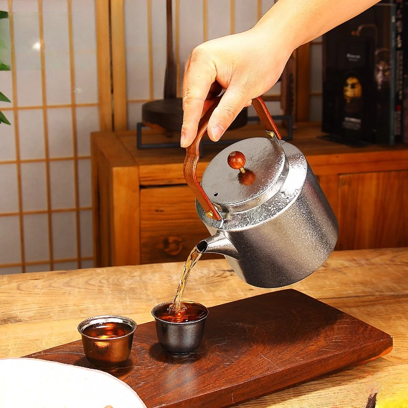 

Pure Titanium Kettle,Outdoor Portable Boiling Teapot, Handle Tea Pot, Health-preserving Brewing Tea Infuser Multiple Available