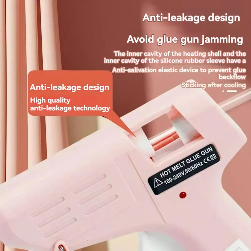 110V-220V Low Voltage Safety Hot Glue Gun Anti-leak Design Children\'s Hot Melt Adhesive Silicone Gun for DIY Household Gluegun