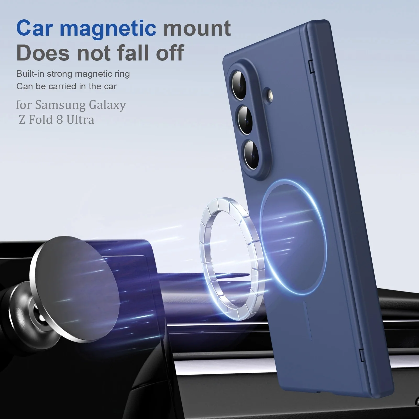 Fashion Skin Feel Glass Screen Protector Film Magnetic Case For Samsung Galaxy Z Fold 8 Ultra 7 6 5 4 Hinge Anti-drop Back Cover