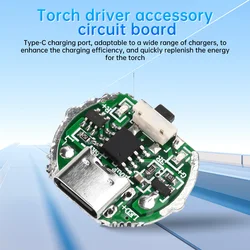 10W LED Flashlight Constant Current Driver Input 3.2-4.2V Output 3-3.3V 1.8-2A 2 Mode Type-C with charging indicator light