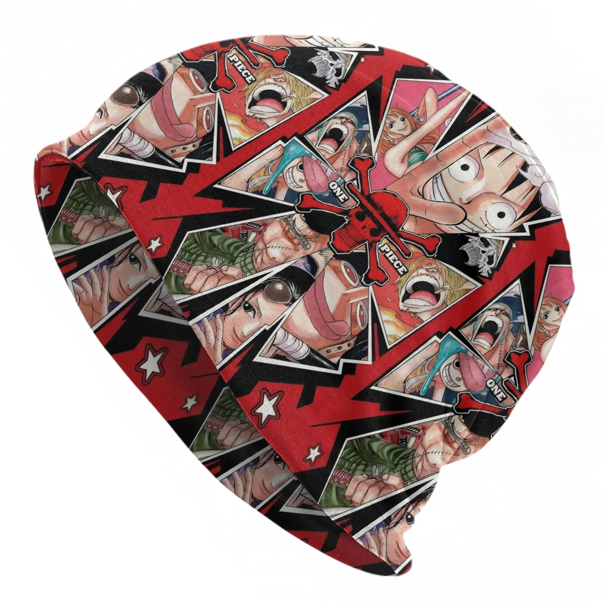 

One Piece Skullies Beanies Hat Luffy Anime Hip Hop Unisex Street Cap Warm Thermal Elastic Bonnet Hat