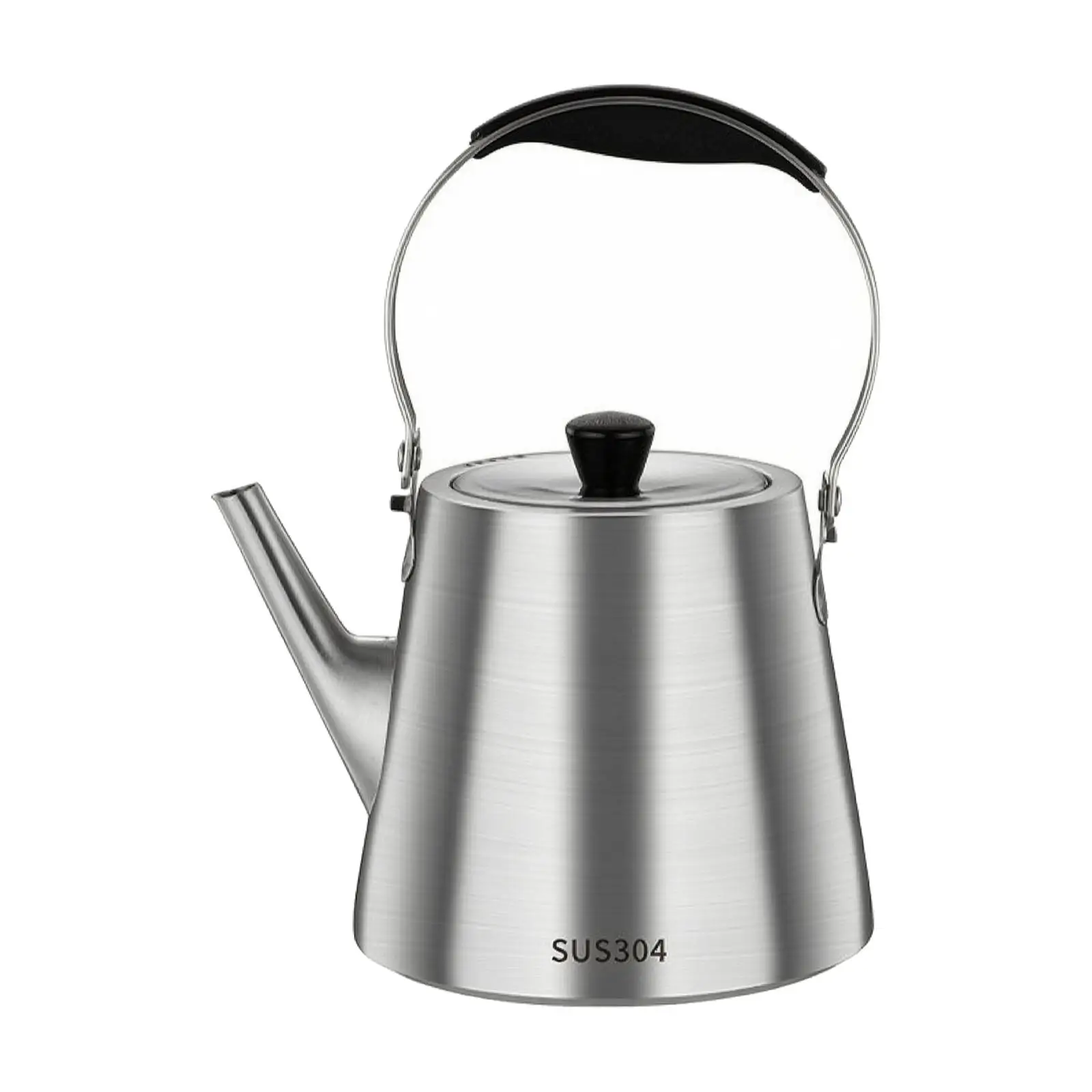 304 Stainless Steel Tea Kettle with Hinged Bail Handle for Stove Top Cooking and Pouring Hot Water